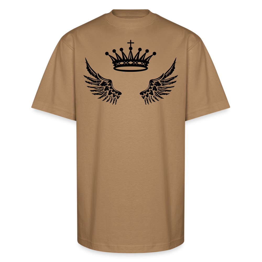 FlyA1 Crown Cross Wing Tee – Faith, Flight, Royalty - khaki