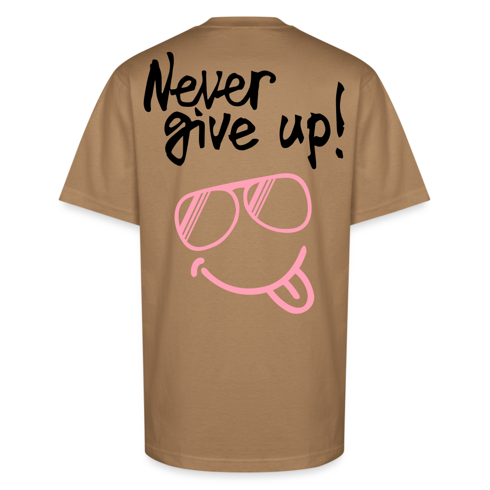 FlyA1 "Never Give Up" Tee – A Vibe That Speaks - khaki