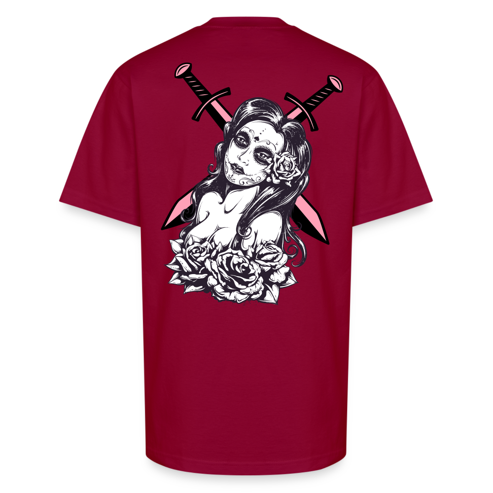 Deadly Rose Seduction Tee – Beauty Armed with Firepower - cardinal