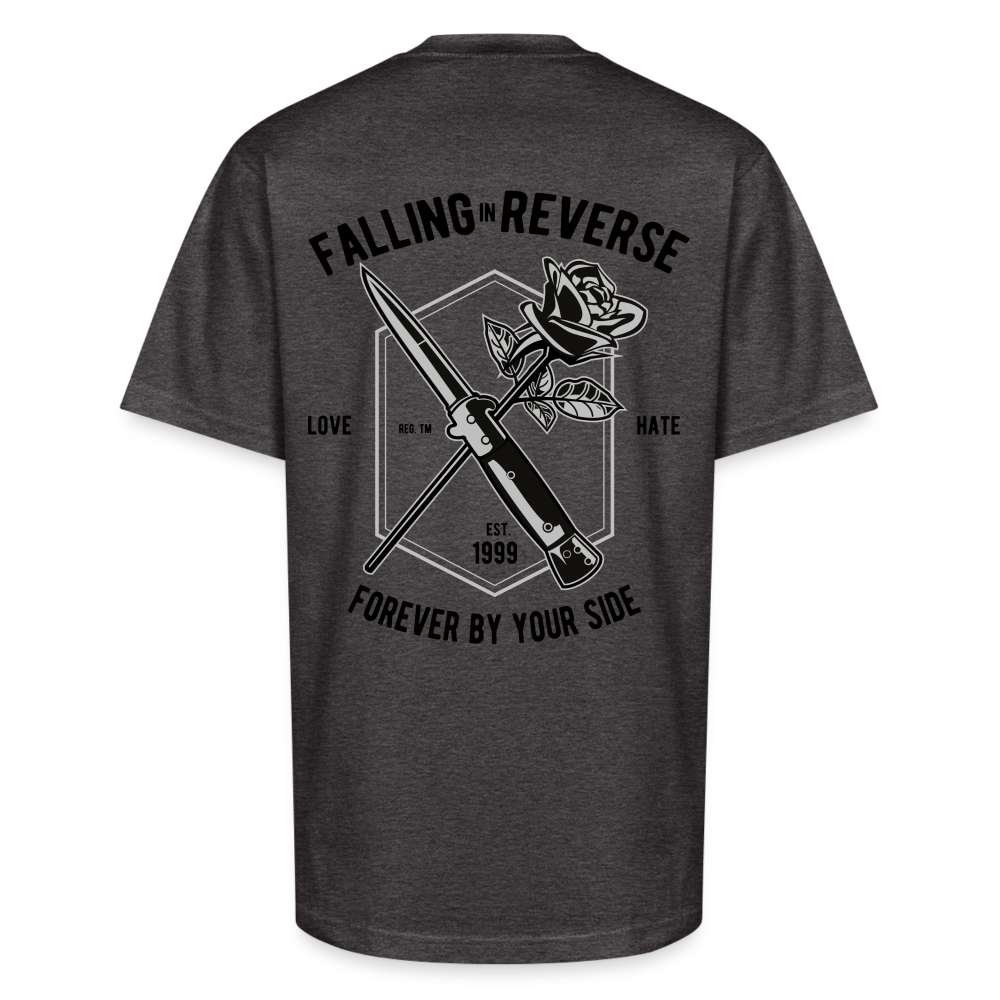 Forever Love-Hate Tee – A Blade’s Edge Between Passion and Power - charcoal grey