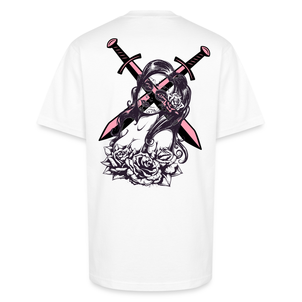 Deadly Rose Seduction Tee – Beauty Armed with Firepower - white