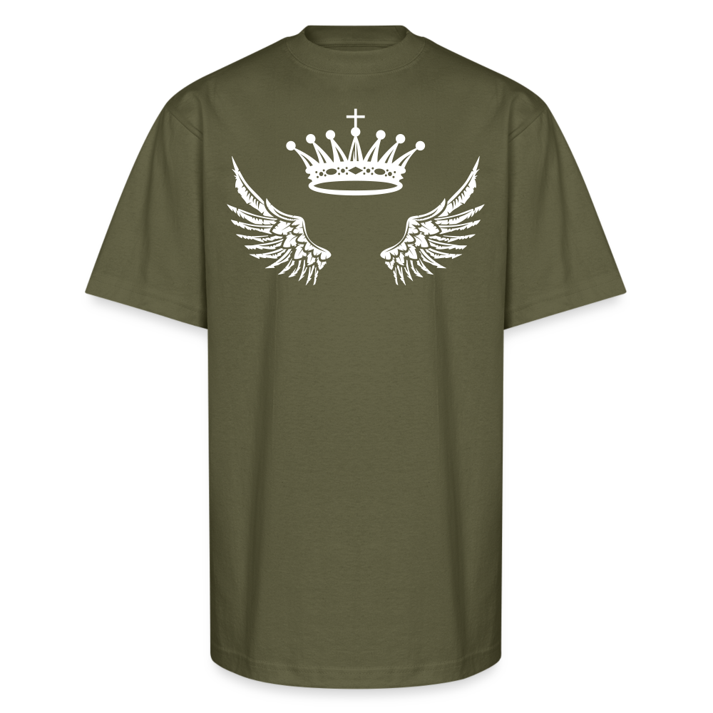 FlyA1 Crown Cross Wing Tee – Faith, Flight, Royalty - classic olive