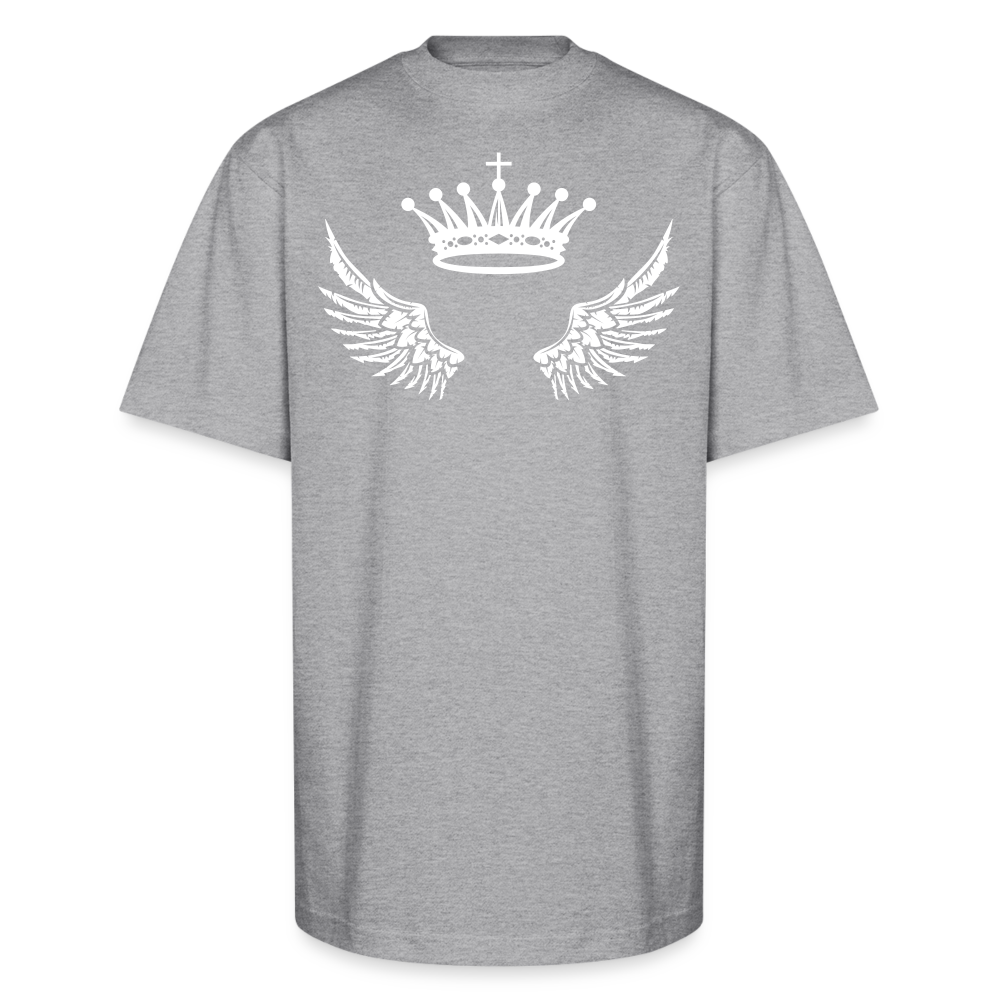 FlyA1 Crown Cross Wing Tee – Faith, Flight, Royalty - heather gray