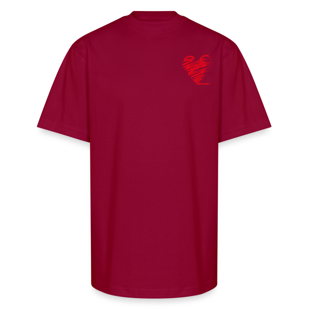 Heart & Graffiti Tee – "Drip Love, Fly High" - cardinal