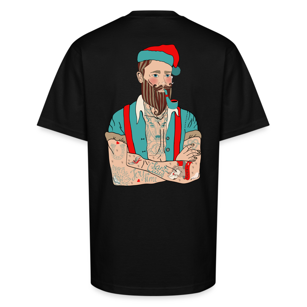 Tatted Santa Tee - Holiday Ink, Rebel Style - black