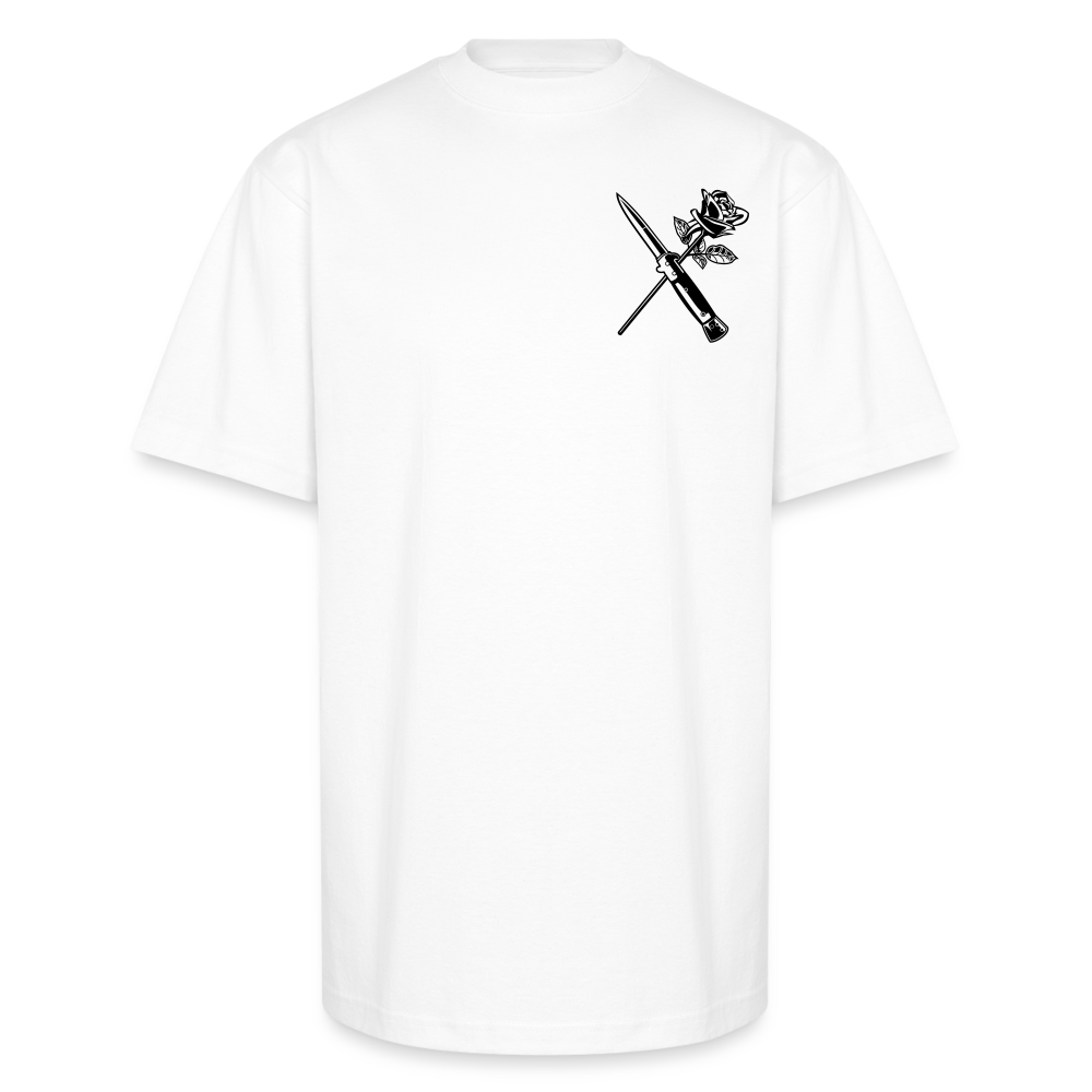 Forever Love-Hate Tee – A Blade’s Edge Between Passion and Power - white