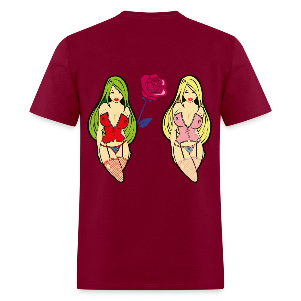 Forbidden Rose Seductive Tee - Unmatched Drip, Pure Power - burgundy