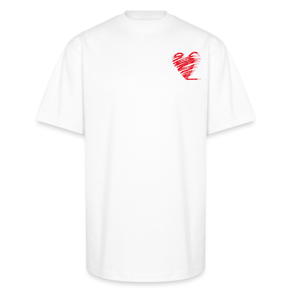 Heart & Graffiti Tee – "Drip Love, Fly High" - white