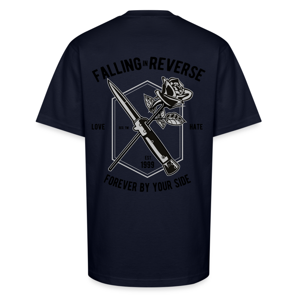 Forever Love-Hate Tee – A Blade’s Edge Between Passion and Power - navy