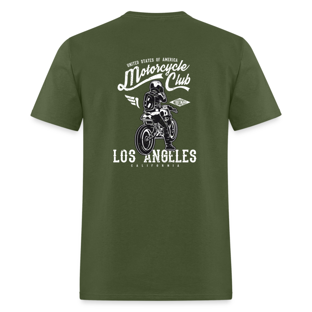 Los Angeles Motorcycle Club Tee – Ride Hard, Live Bold - military green