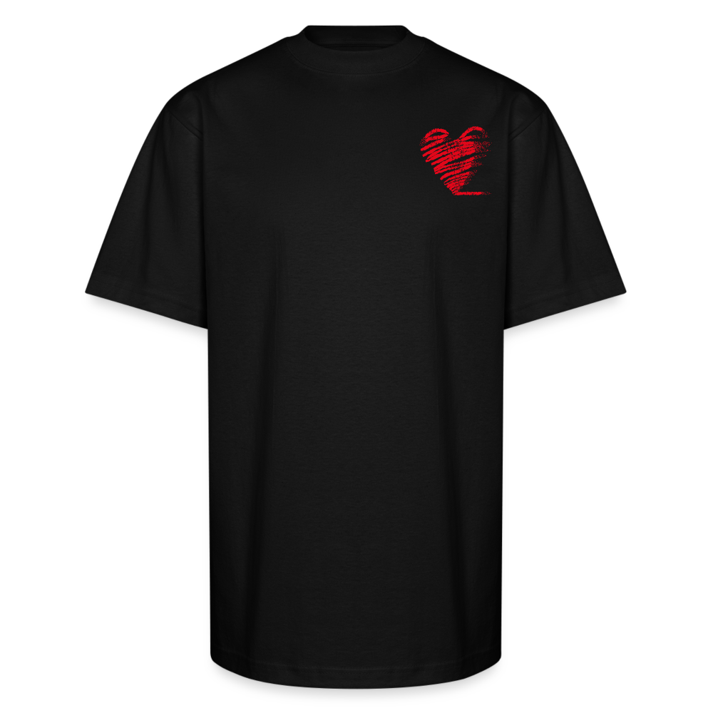 Heart & Graffiti Tee – "Drip Love, Fly High" - black