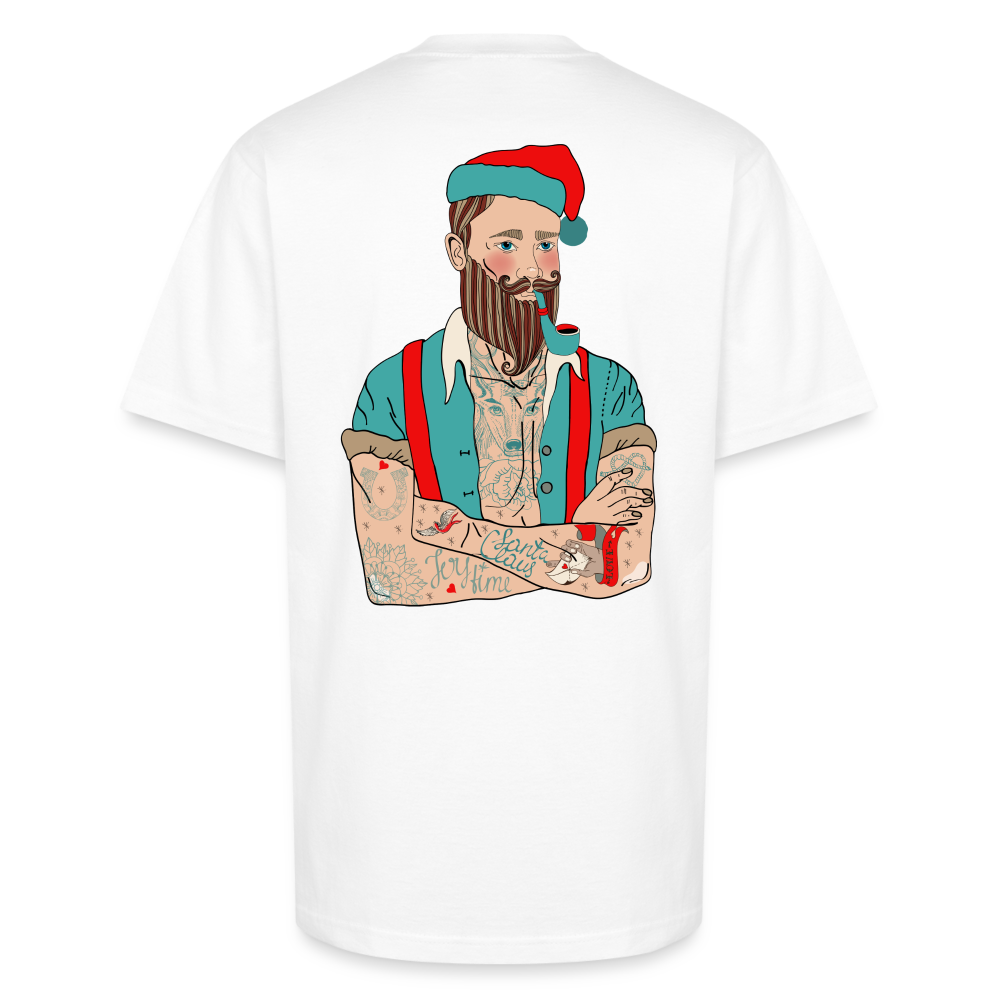 Tatted Santa Tee - Holiday Ink, Rebel Style - white