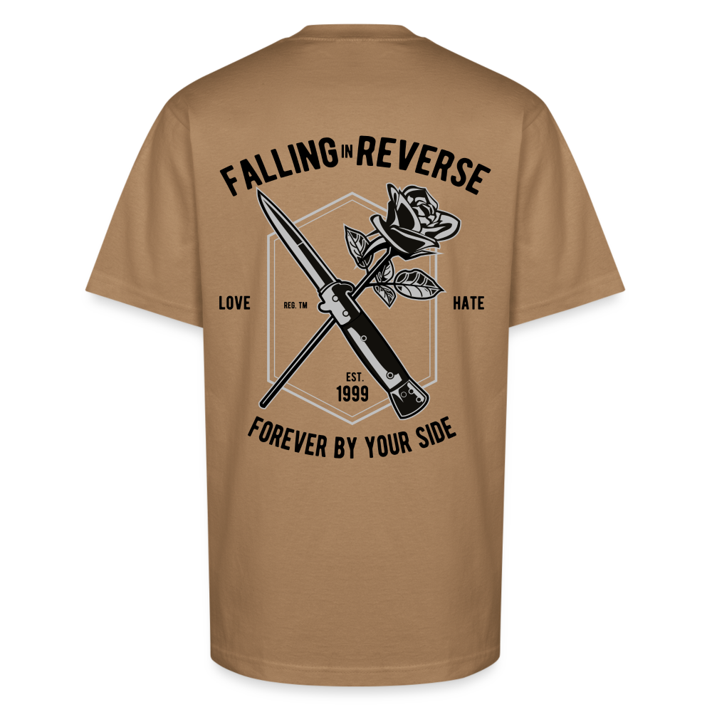 Forever Love-Hate Tee – A Blade’s Edge Between Passion and Power - khaki