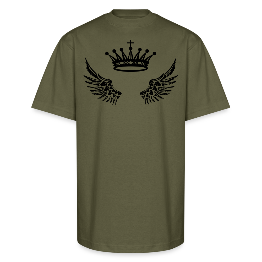 FlyA1 Crown Cross Wing Tee – Faith, Flight, Royalty - classic olive