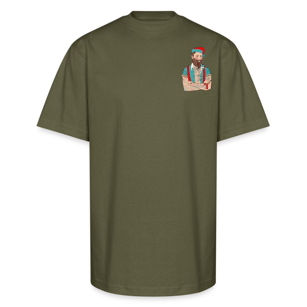 Tatted Santa Tee - Holiday Ink, Rebel Style - classic olive