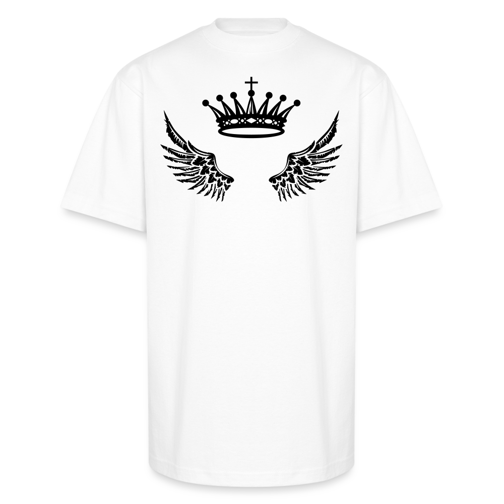 FlyA1 Crown Cross Wing Tee – Faith, Flight, Royalty - white