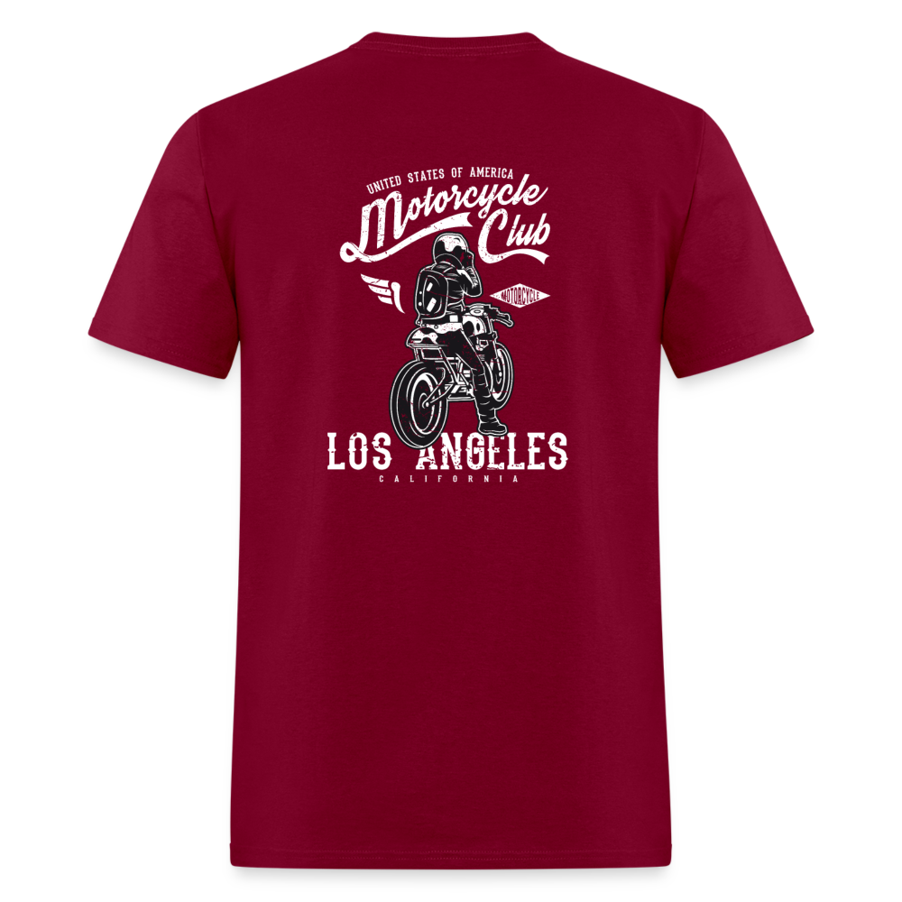 Los Angeles Motorcycle Club Tee – Ride Hard, Live Bold - burgundy