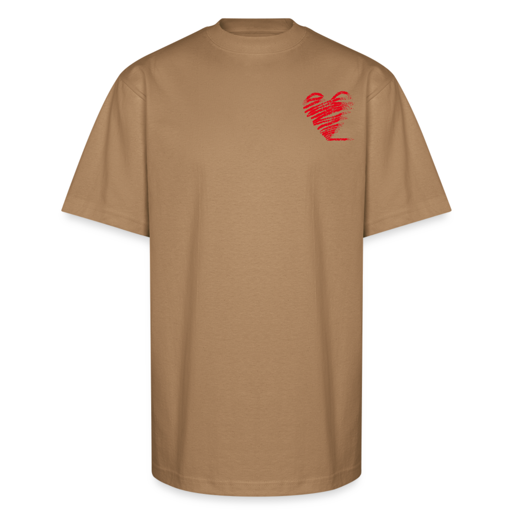 Heart & Graffiti Tee – "Drip Love, Fly High" - khaki