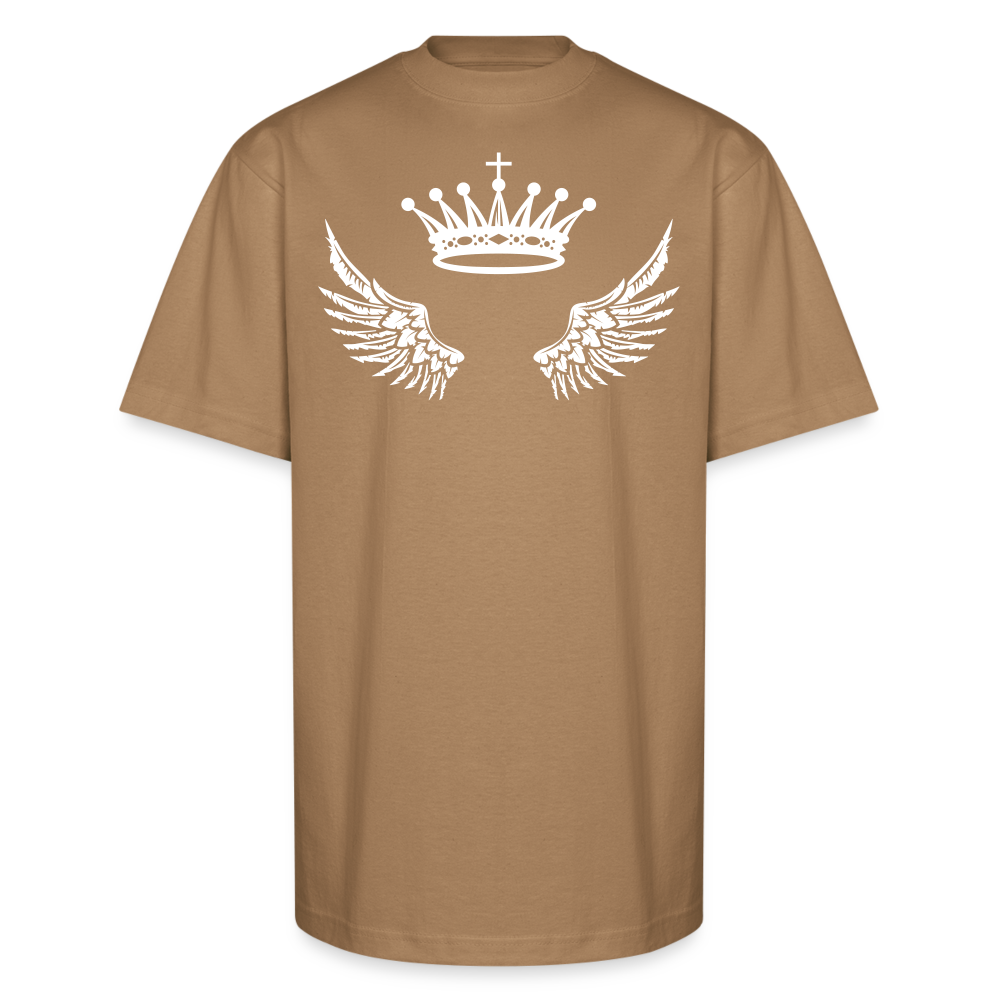 FlyA1 Crown Cross Wing Tee – Faith, Flight, Royalty - khaki