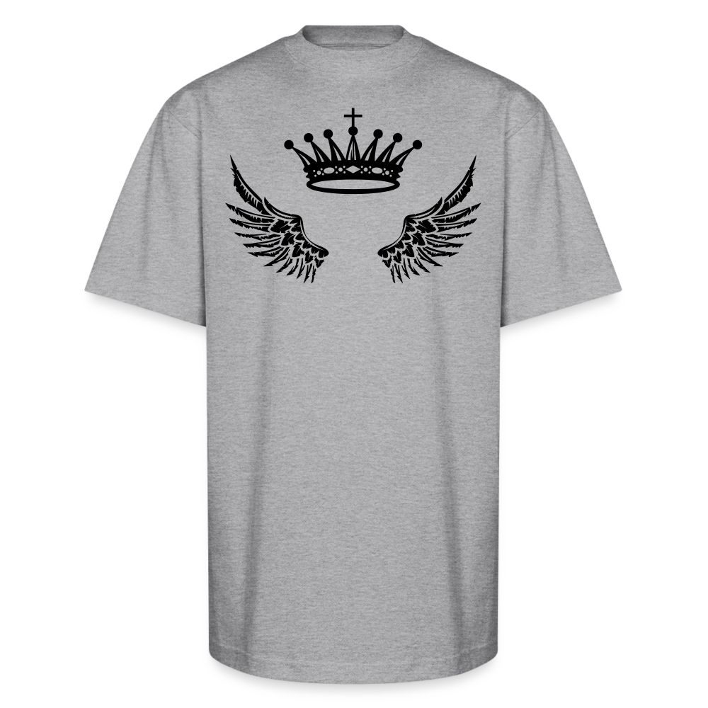 FlyA1 Crown Cross Wing Tee – Faith, Flight, Royalty - heather gray