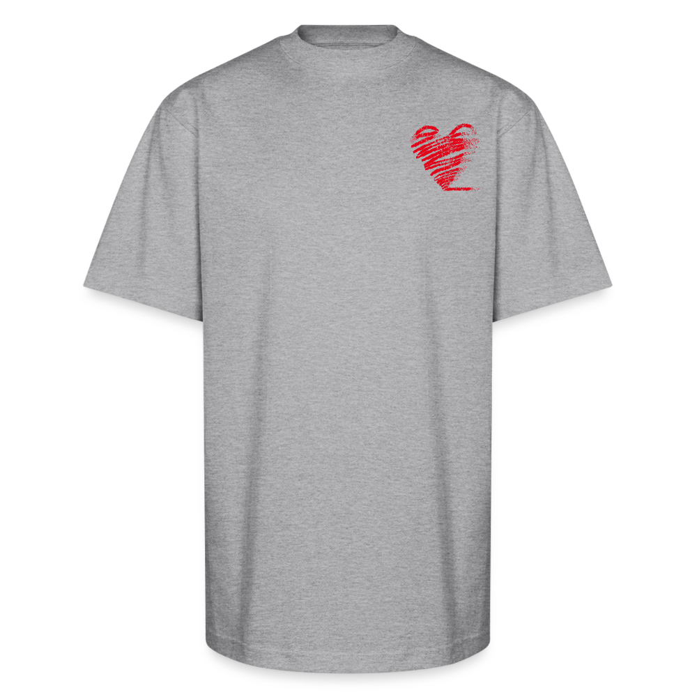 Heart & Graffiti Tee – "Drip Love, Fly High" - heather gray